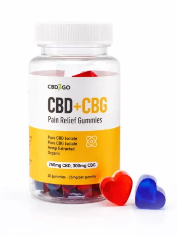 CBD and CBG Pain Relief Gummies bottle - 100% natural formula for inflammation