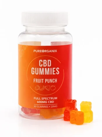 Full Spectrum CBD Fruit Punch Gummies bottle - Organic hemp extract made in Canada