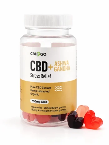 BD and Ashwagandha Stress Relief Gummies bottle - 35mg CBD per serving