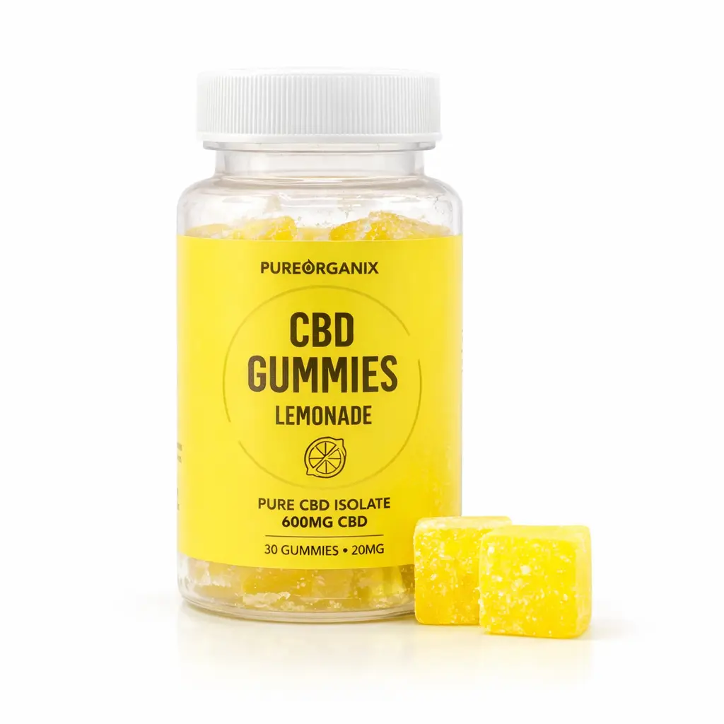 CBD Lemonade Gummies bottle - Lab-tested refreshing lemon CBD edibles