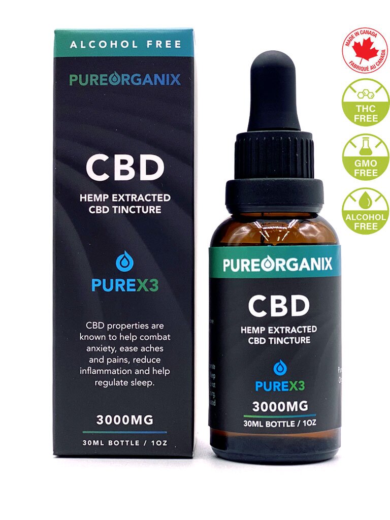 pureorganix-x3-3000mg-cbd Best CBD oil tinctures Canada