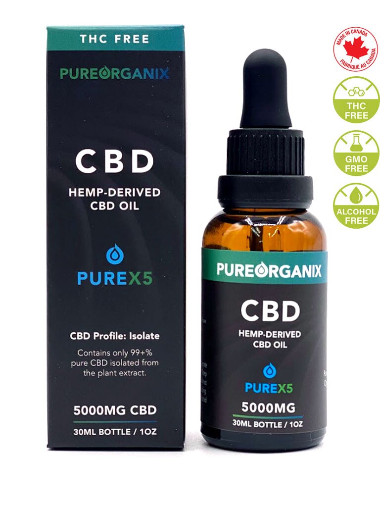 pureorganix-x5-5000mg-cbd CBD oil drops Canada