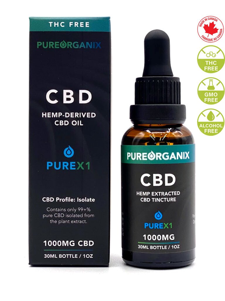 pureorganix-x1-1000mg-cbd CBD oil drops Toronto CBD2GO