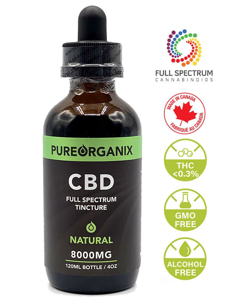 pureorganix-8000mg-full-spectrum-cbd-oil-canada-120-ml-bottle best CBD oil full spectrum
